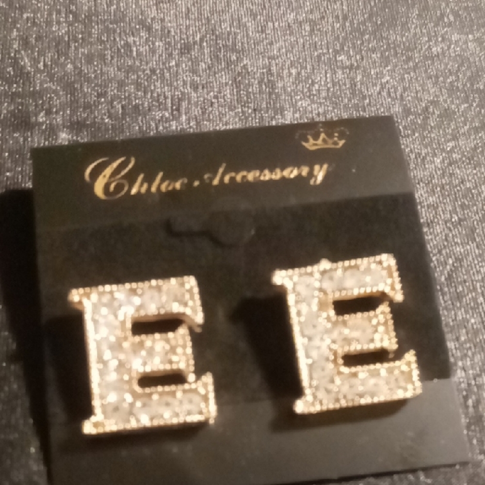 Chloe Accessory Gold and Silver Initial Earrings